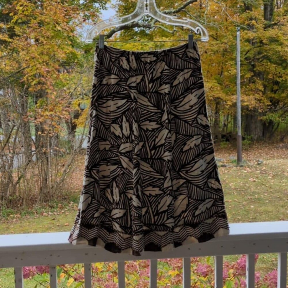 Vintage Patchington Silk Cotton Skirt Size Small Beaded Safari Fairycore Jungle